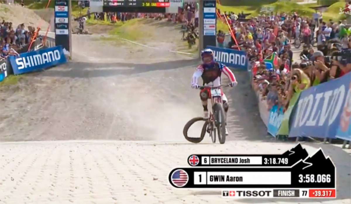 Espectacular descenso de Aaron Gwin en Leogang... sin la rueda trasera