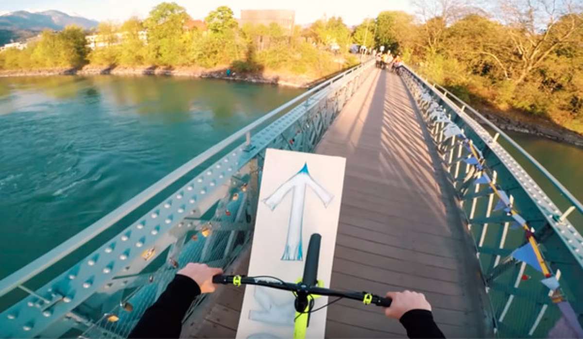 Fabio Wibmer + Un puente + Un reto en YouTube = Salto mortal sobre un río de agua helada