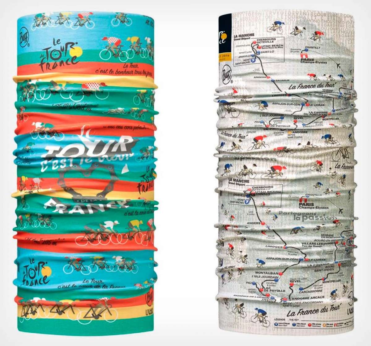 Dos estampados nuevos para los tubulares de Buff con motivo del Tour de Francia 2018