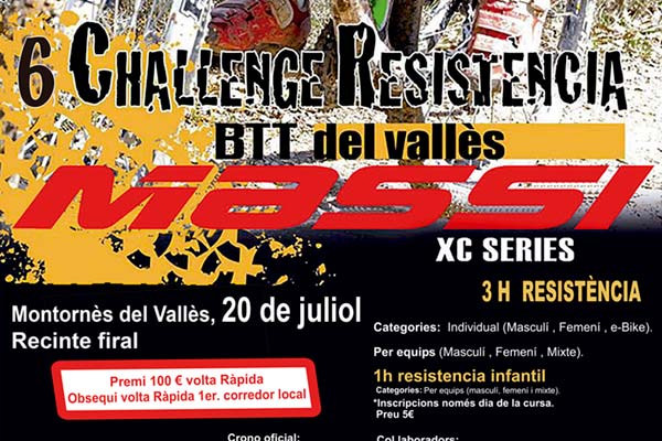 La sexta edición de la Challenge Resistencia Massi XC Series arranca en Montornés del Vallés