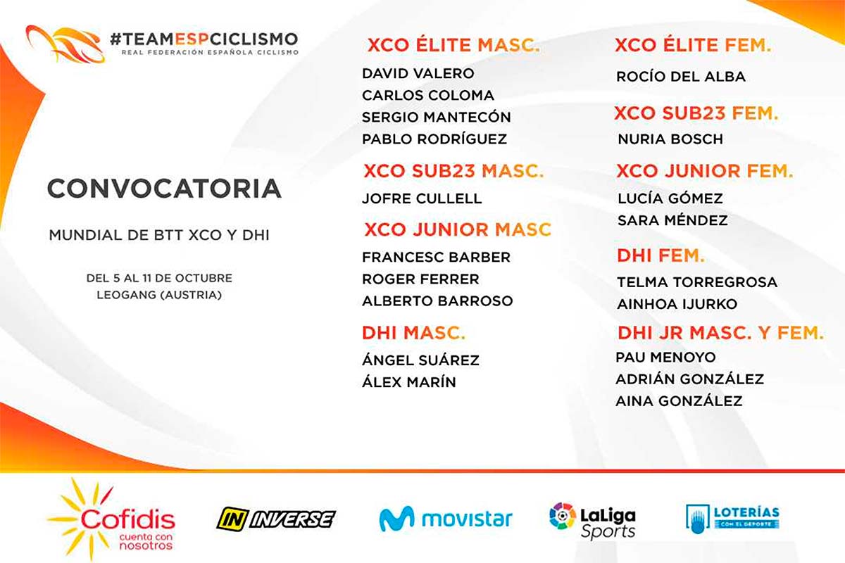 En TodoMountainBike: La selección española convocada para el Mundial de Mountain Bike de Leogang