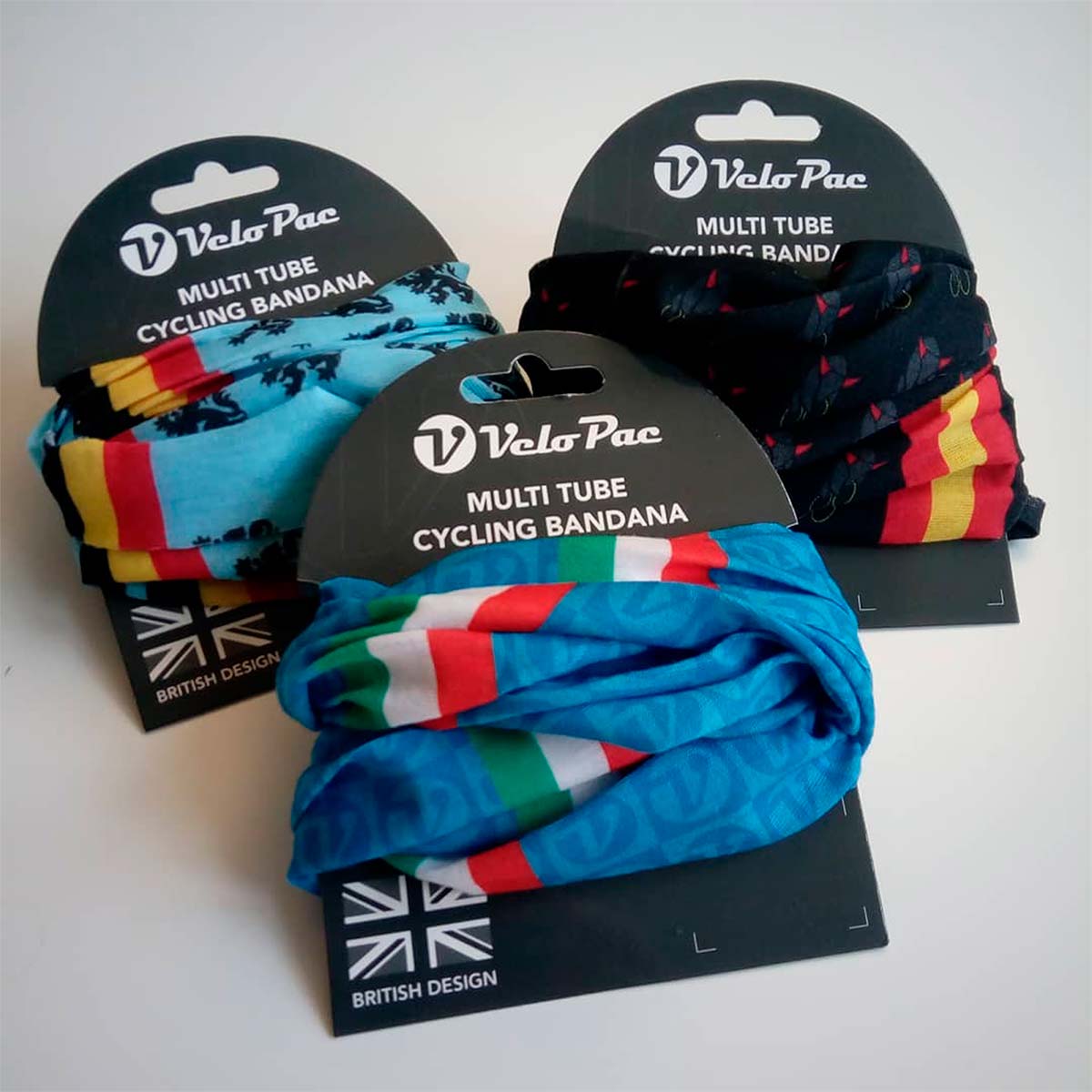 VeloPac presenta su gama de pañuelos tubulares con 8 atractivos diseños a elegir