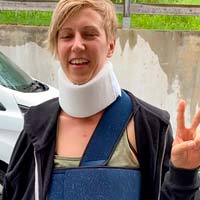 Nina Hoffmann se rompe la clavícula en Les Gets en la peor caída de su vida