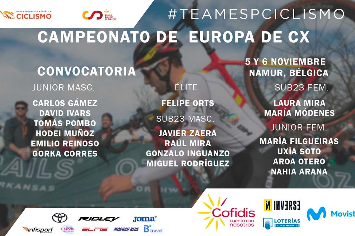 La lista de convocados de la Selección Española para el Campeonato de Europa de Ciclocross 2022
