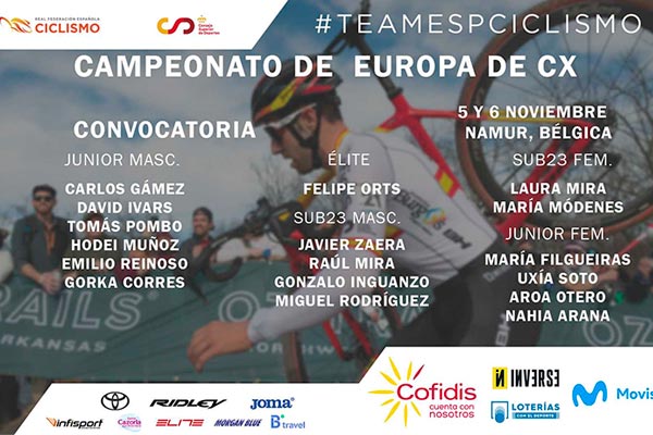 La lista de convocados de la Selección Española para el Campeonato de Europa de Ciclocross 2022