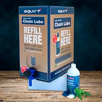 Squirt presenta la Chain Lube Eco Box, una solución para rellenar envases de líquido sellante y preservar el medio ambiente