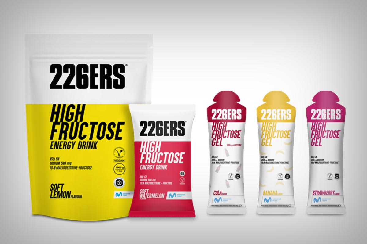 226ERS presenta su nueva línea High Fructose: geles y bebida energética de absorción rápida a base de maltodextrina y fructosa