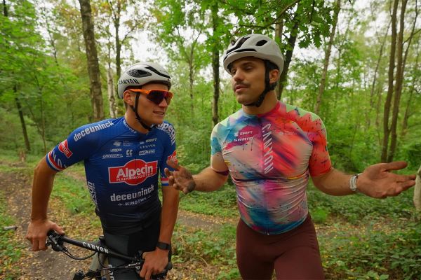 Mathieu van der Poel ejerce de profesor de MTB para el famoso youtuber Average Rob