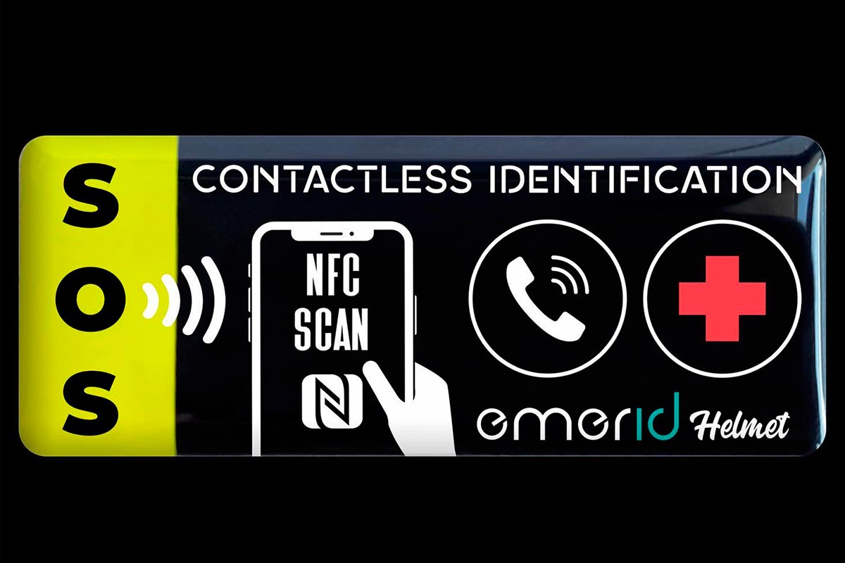 Emerid Helmet, un identificador NFC autoadhesivo para cascos de ciclistas, motoristas y otros deportes de acción