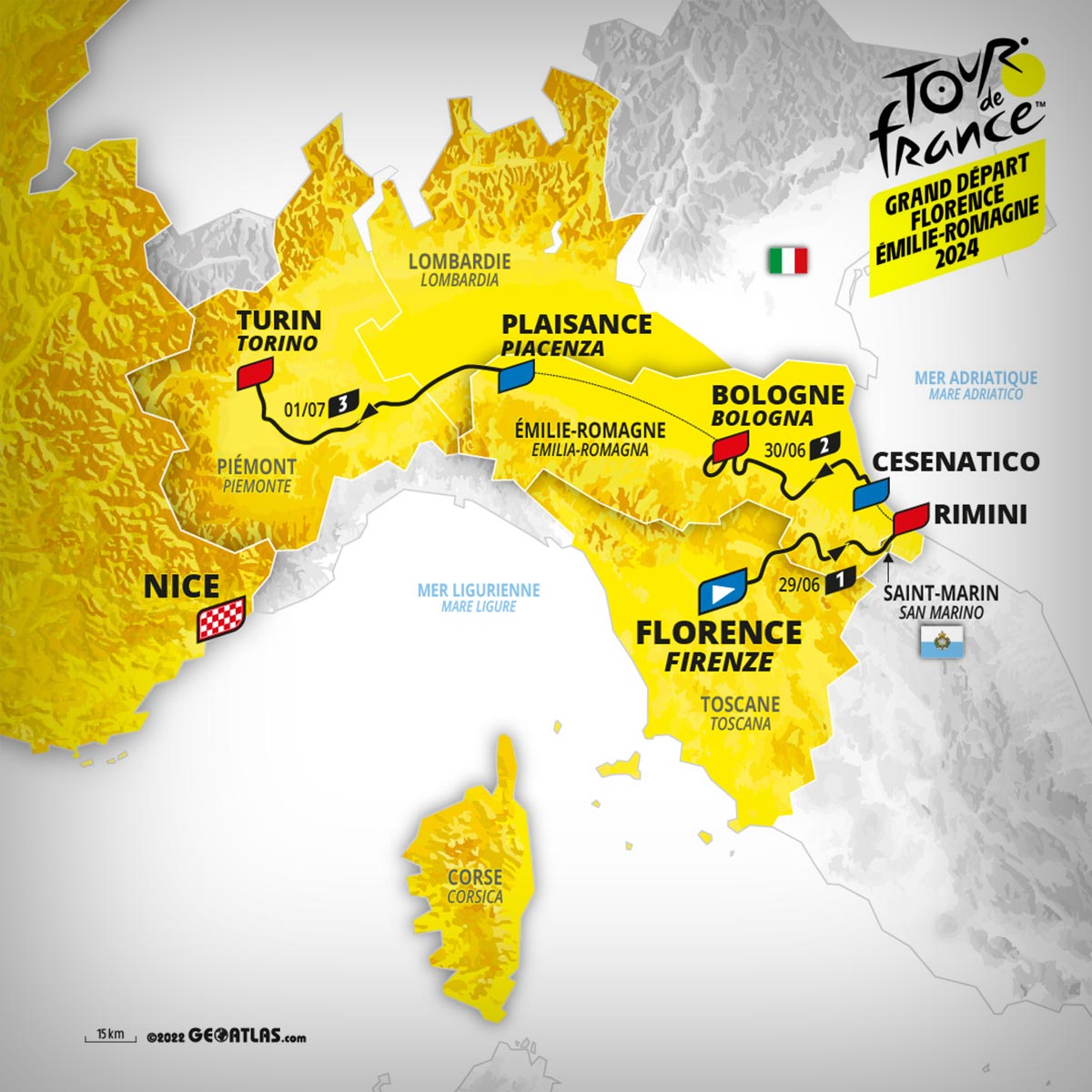 Fecha y recorrido de todas las etapas del Tour de Francia 2024