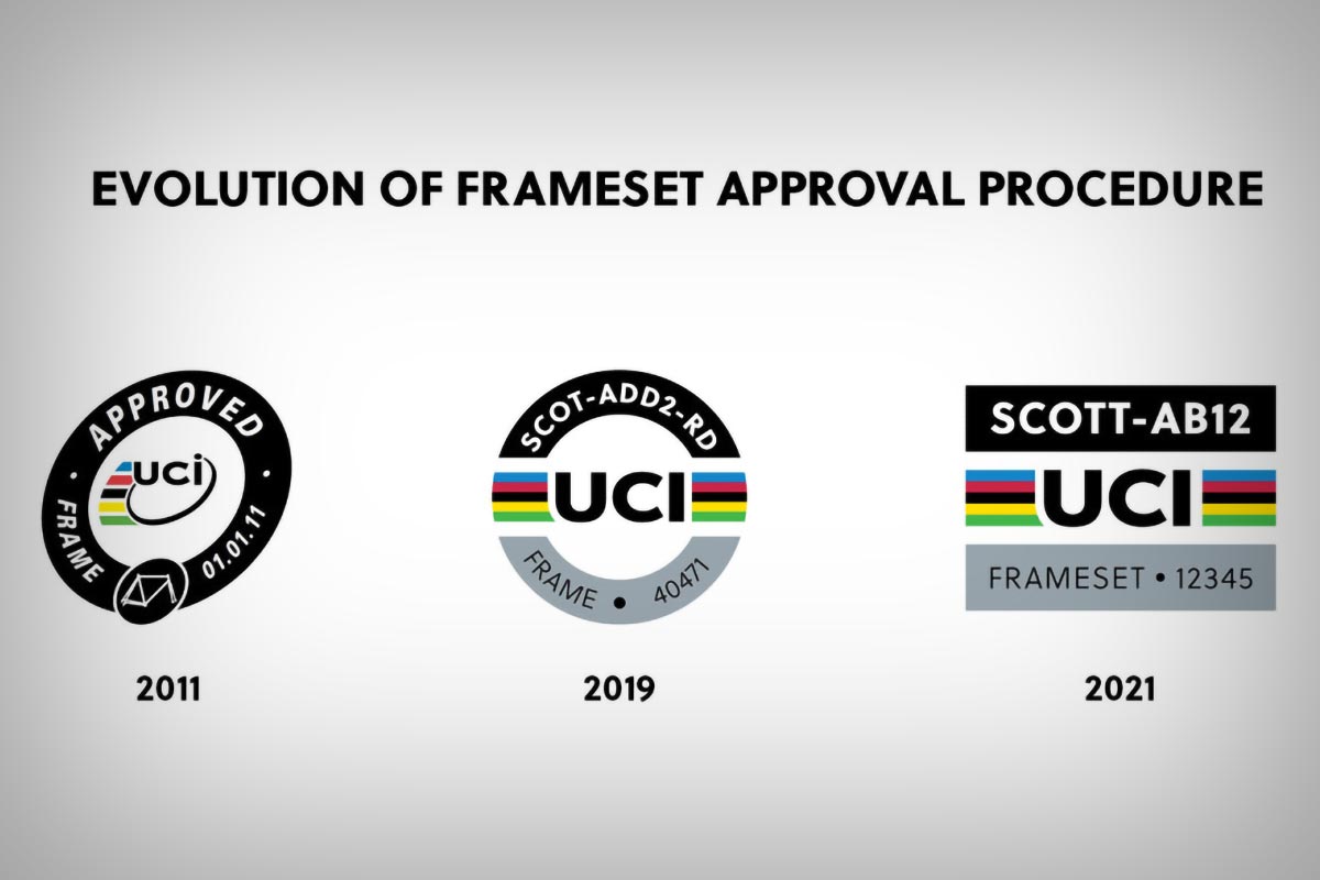 Qué son y para qué valen las pegatinas con el logotipo de la UCI presentes en el cuadro y la horquilla de las bicis de carretera