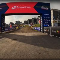 El circuito de XCO de la Copa del Mundo de Snowshoe desde la bicicleta de Puck Pieterse