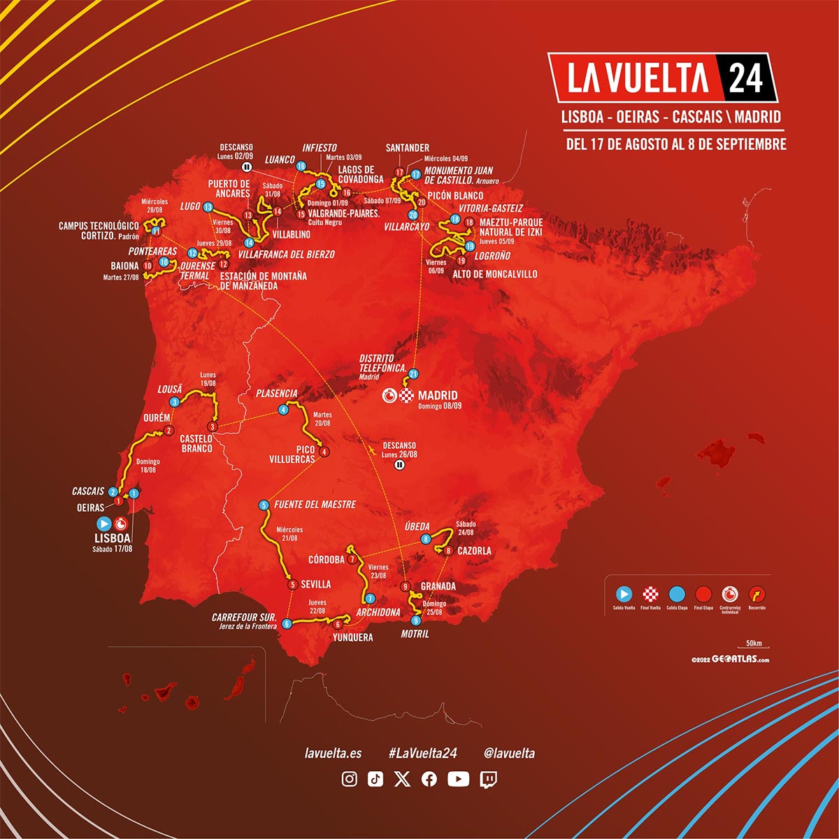 La Vuelta a España 2024: el recorrido oficial, las etapas, las fechas y dónde ver