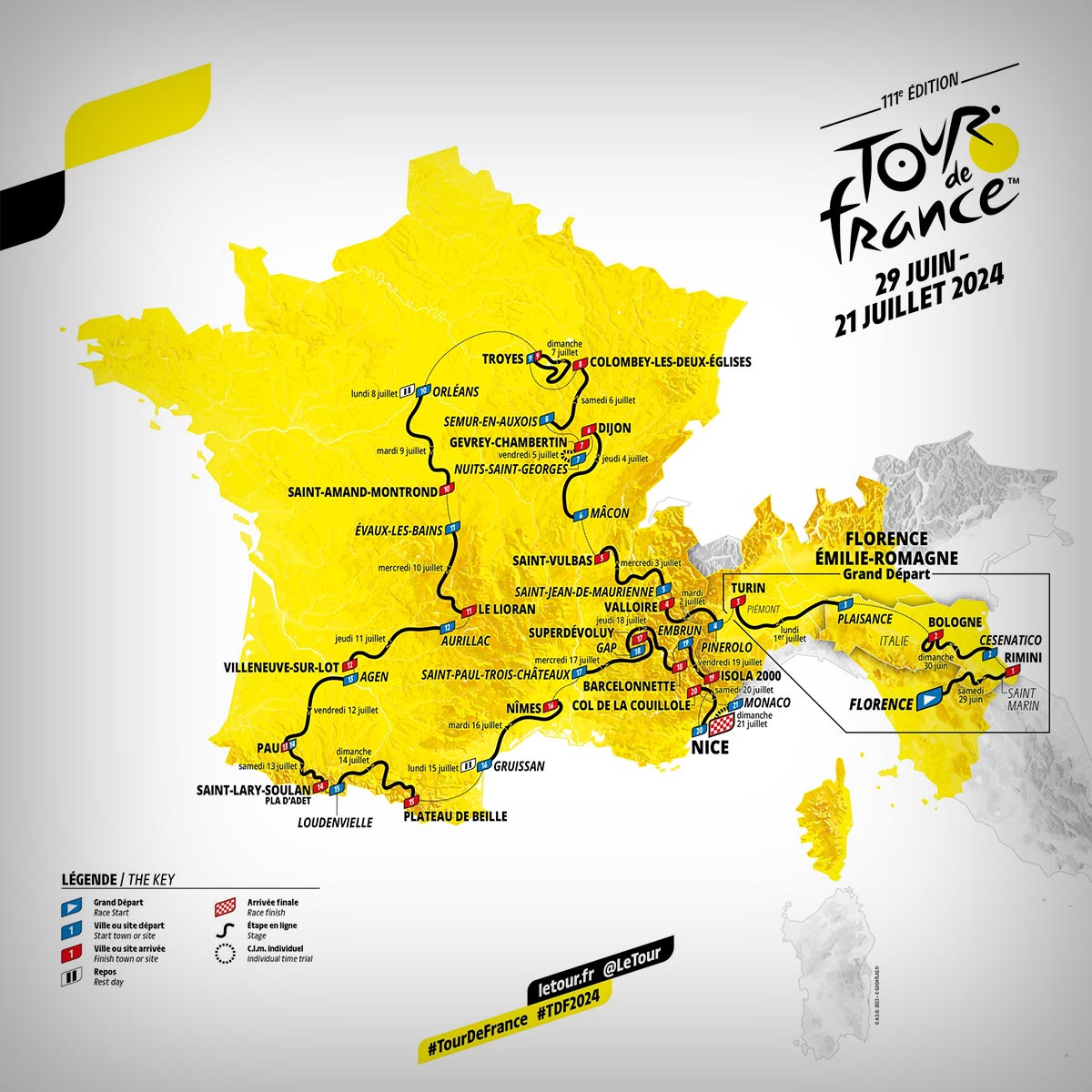 Presentado el recorrido del Tour de Francia 2024, el primero que no termina en París y con un etapa por caminos sin asfaltar