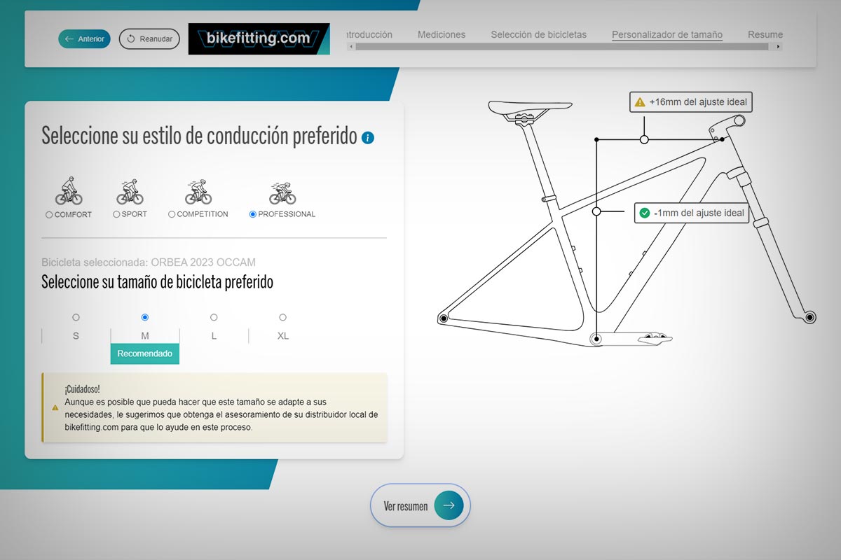 Bikefitting, la herramienta online de biomecánica de Shimano, estrena un selector de talla correcta de la bici