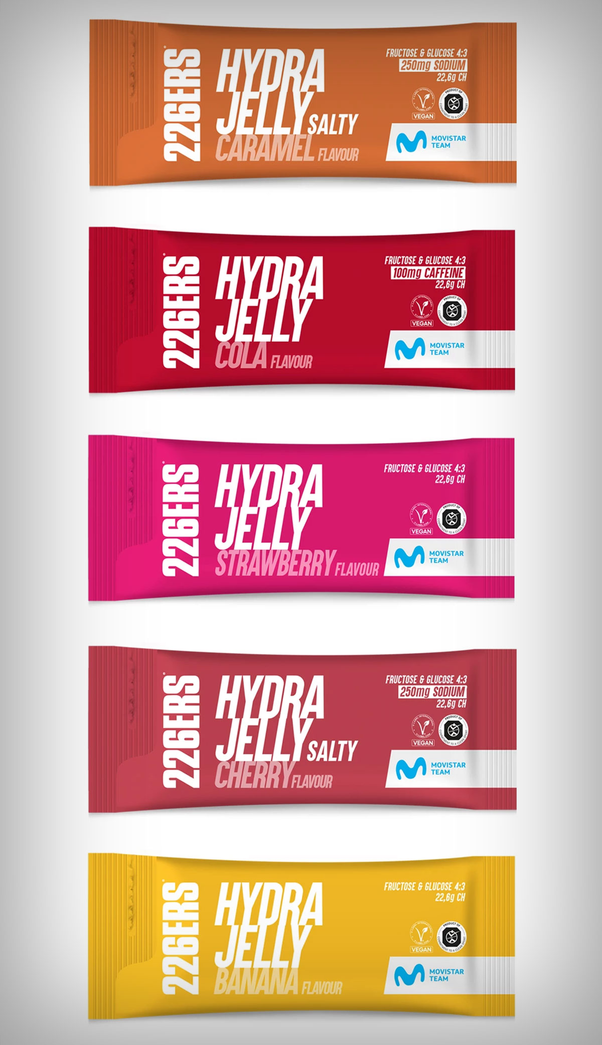 226ERS Hydrajelly, un gel energético con textura de gelatina que facilita un alto consumo de hidratos durante el ejercicio