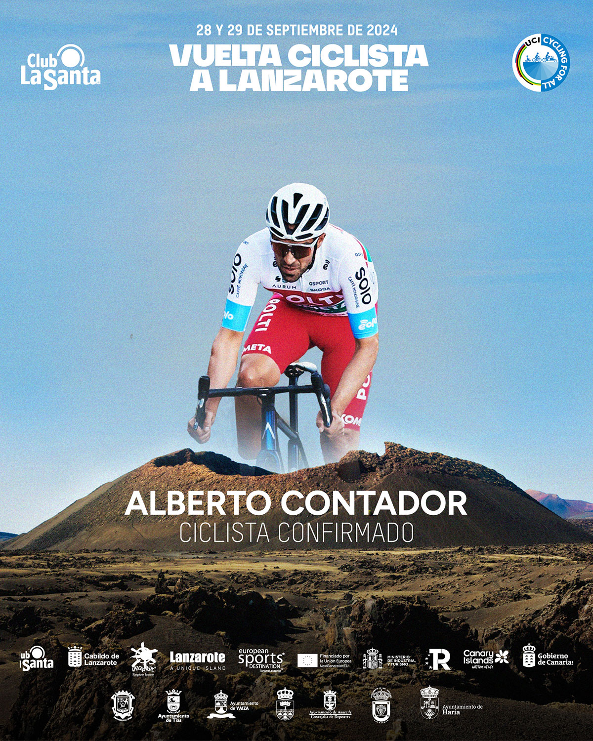 Alberto Contador, embajador de lujo para la primera edición de la Vuelta Ciclista a Lanzarote