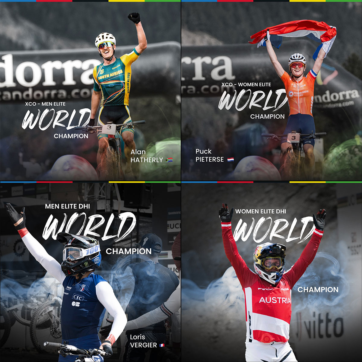 Campeonato del Mundo de Mountain Bike 2024: todos los ganadores del Mundial de Pal Arinsal