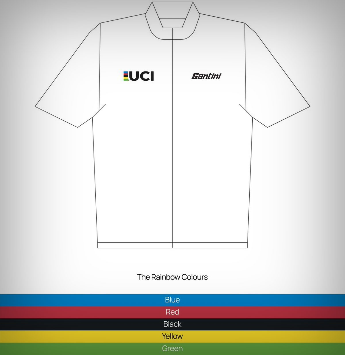 La UCI y Santini Cycling ponen en marcha un concurso para diseñar el maillot arcoíris del futuro