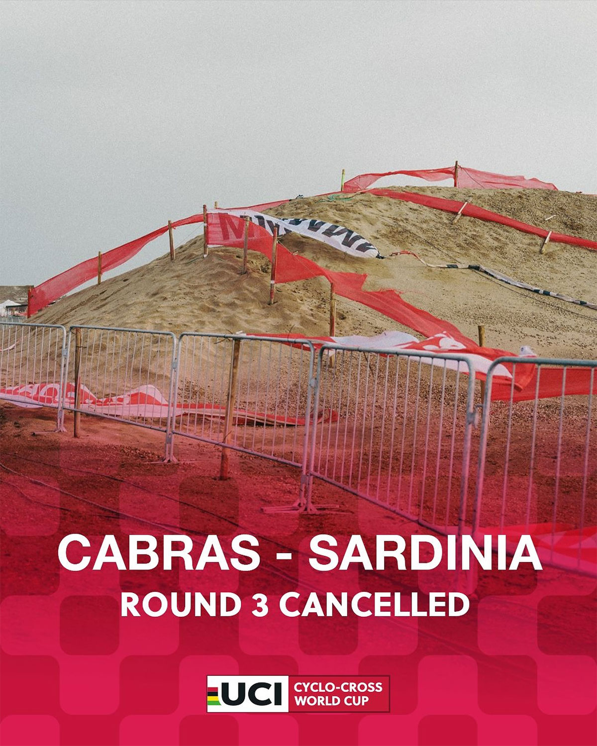 Un fuerte temporal obliga a cancelar la tercera prueba de la Copa del Mundo de Ciclocross en Cerdeña