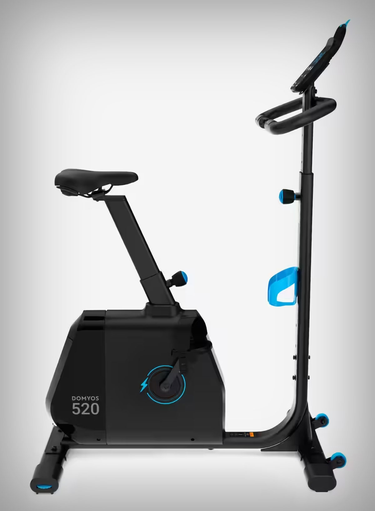 Domyos 520, una bicicleta estática autoalimentada (sin cables) compatible con Kinomap ideal para usar en familia