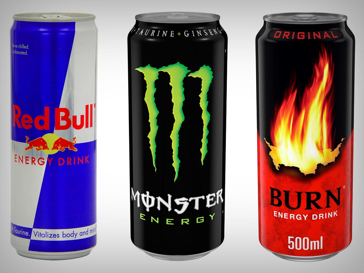 ¿A cuántas tazas de café equivale una lata de Red Bull, Monster o Burn y cuánto azúcar contienen?