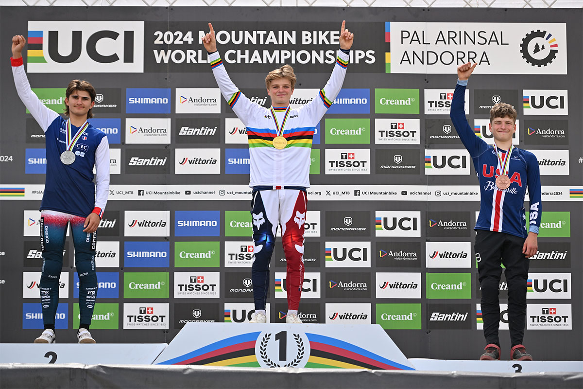 Campeonato del Mundo de Descenso 2024: los júniors Erice Van Leuven y Asa Vermette se llevan el maillot arcoíris en Andorra