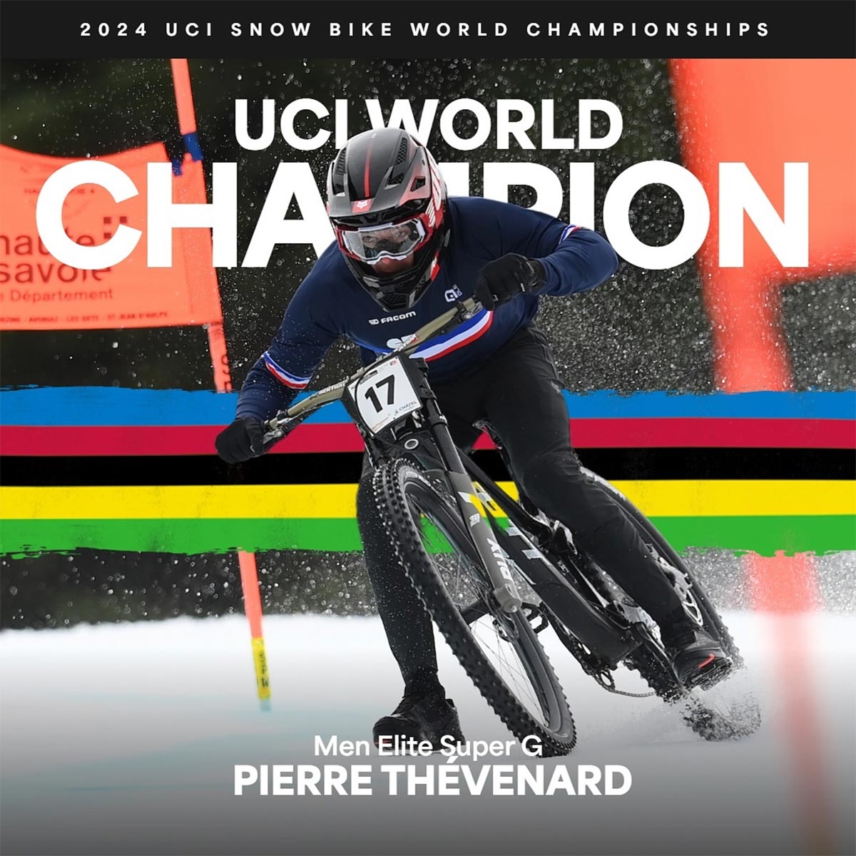 El primer Campeonato del Mundo UCI de Snow Bike ya tiene dos ganadores: Morgane Such y Pierre Thévenard en la modalidad Super-G