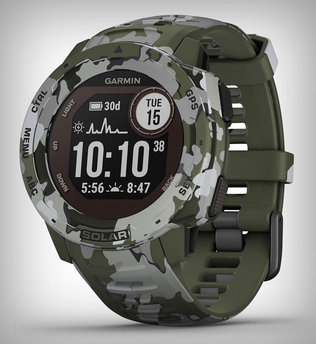 Cazando ofertas: la llamativa versión Camo del Garmin Instinct Solar con GPS y carga solar, a precio mínimo en Amazon