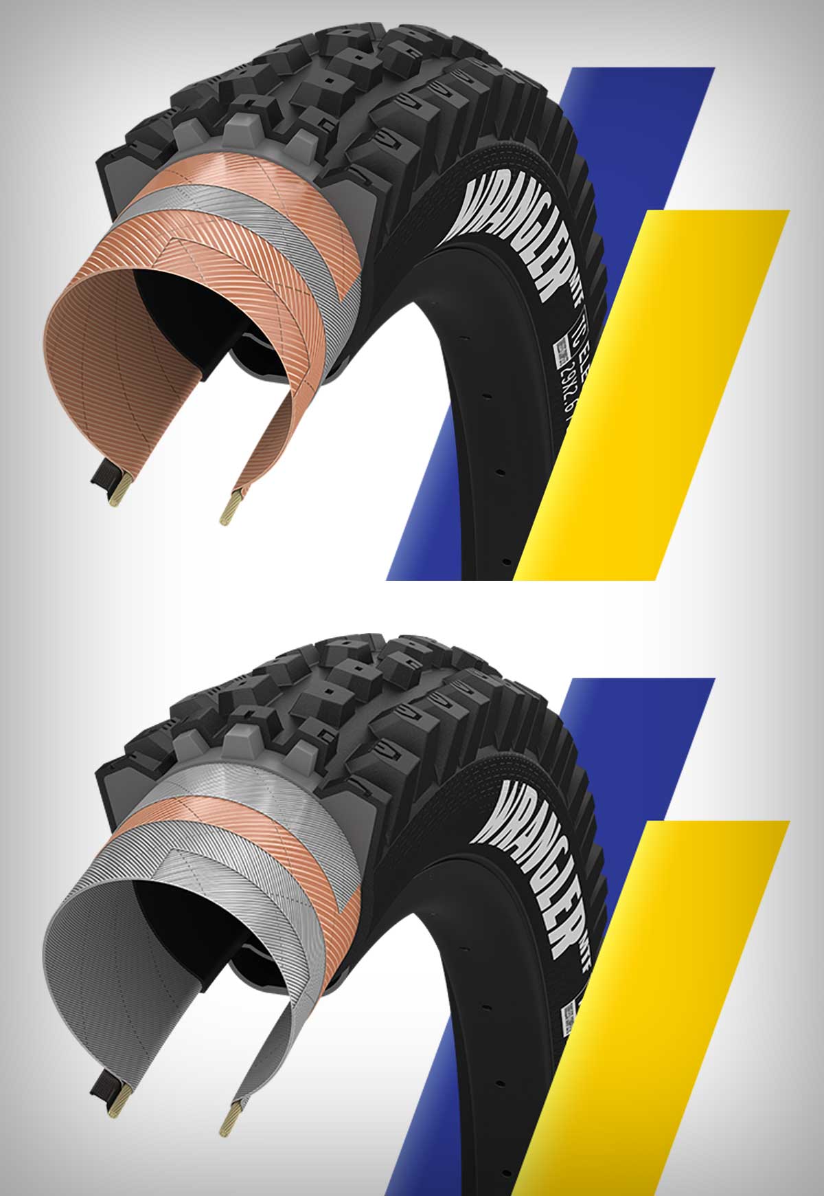 Goodyear Wrangler, un agresivo neumático para bicis de Enduro y e-MTB con versión específica para la rueda delantera y trasera