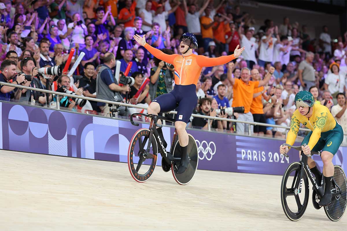 JJ.OO París 2024: medalla de oro para Harrie Lavreysen en la prueba de velocidad masculina de ciclismo en pista