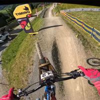 La pista de descenso de la Copa del Mundo de Leogang desde la bicicleta de Ronan Dunne