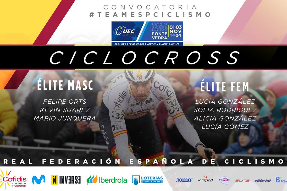 La Selección Española convocada para el Campeonato de Europa de Ciclocross 2024 en Pontevedra