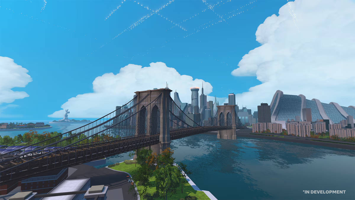 Mundo virtual de Nueva York. Imagen: Zwift