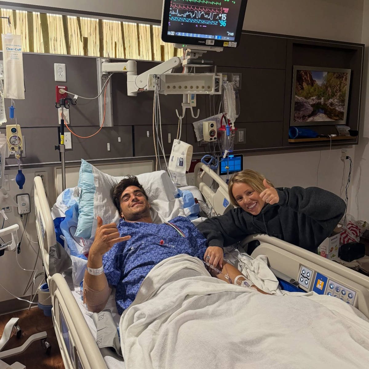 Adolf Silva en el hospital. Imagen: Instagram