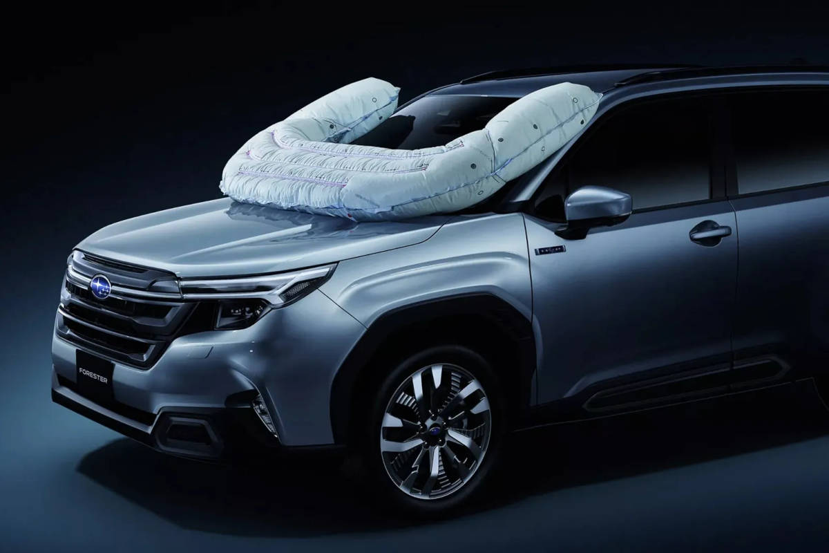 Airbag para ciclistas en Subaru Forester 2025. Imagen: Subaru