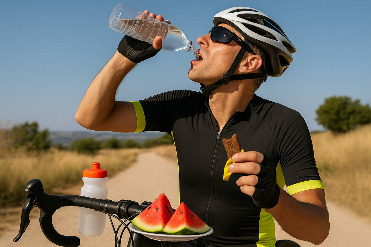 Ciclista alimentándose. Imagen: TodoMountainBike