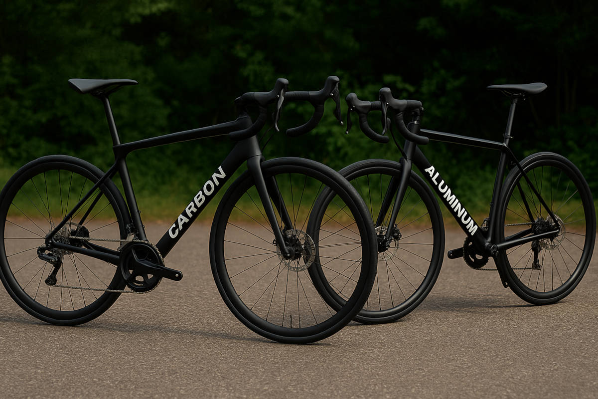 Imagen conceptual de bicicleta de carbono versus bicicleta de aluminio. Imagen: TodoMountainBike