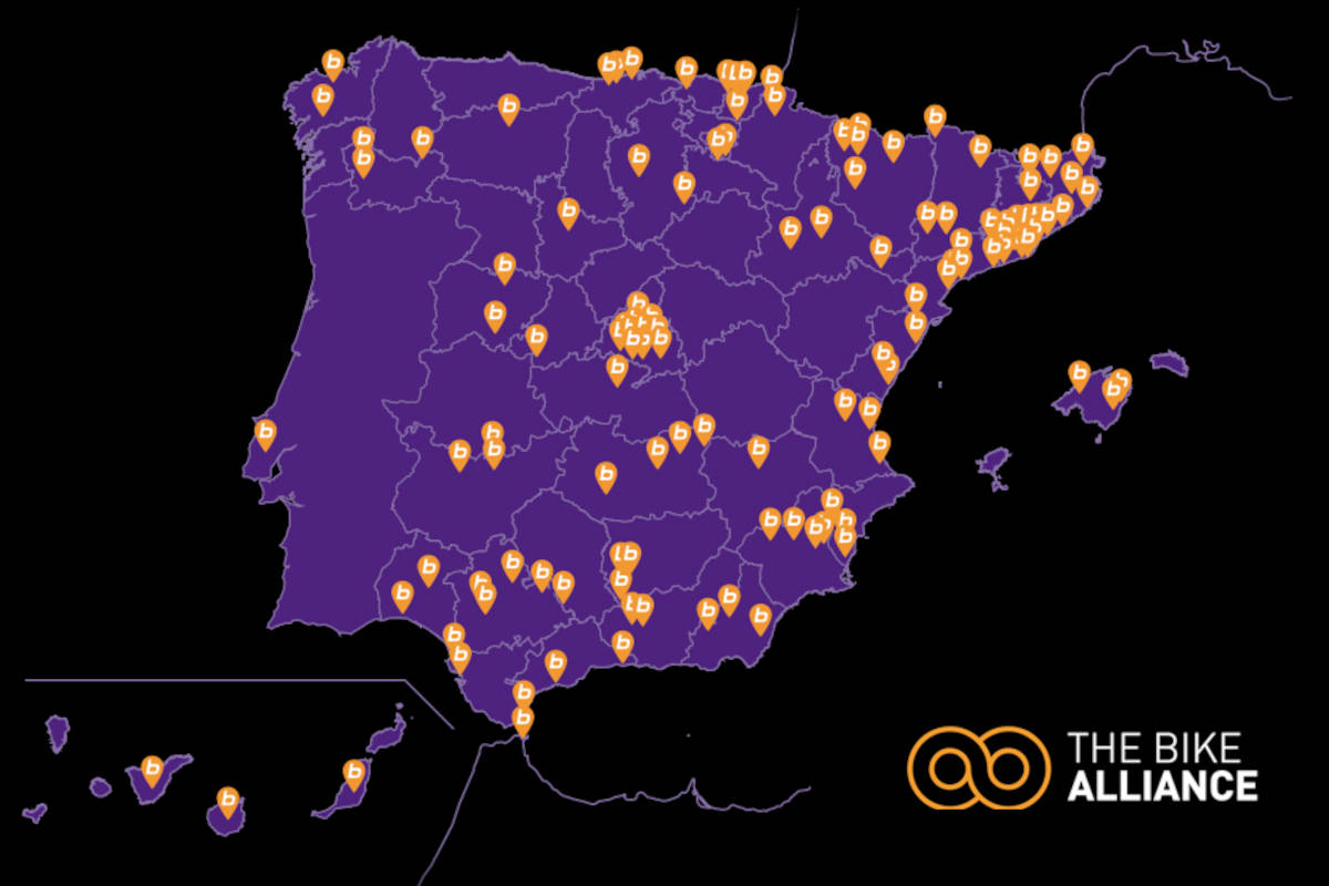 Red de Bicimarket. Imagen: The Bike Alliance