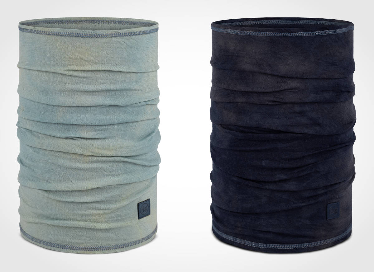 Cuellos Merino Lightweight Natural Dye en color Flint y Navy. Imagen: BUFF