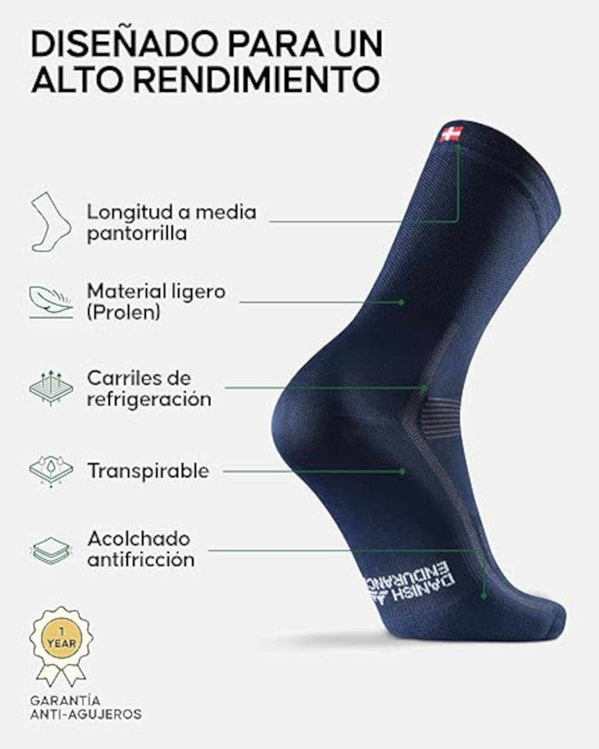 Calcetines de ciclismo. Imagen: Danish Endurance