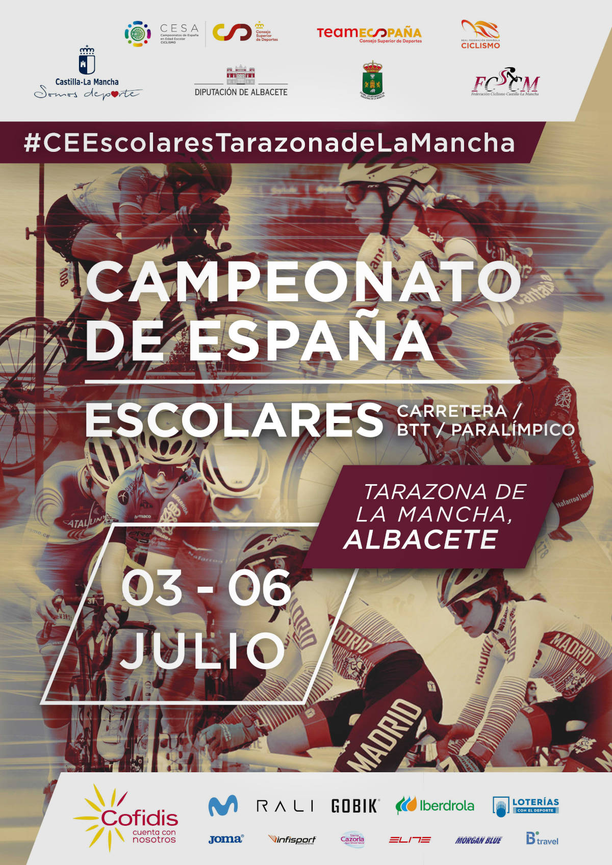 Cartel oficial del Campeonato de España de Ciclismo Escolar 2025. Imagen: RFEC