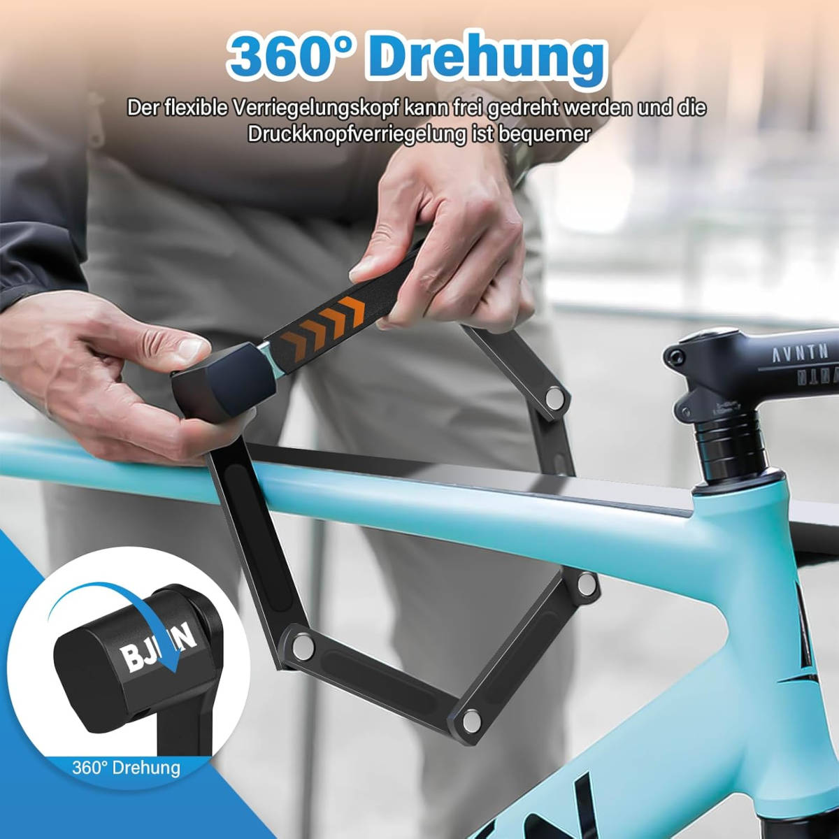 Candado plegable para bicicleta de BJNN. Imagen: Amazon