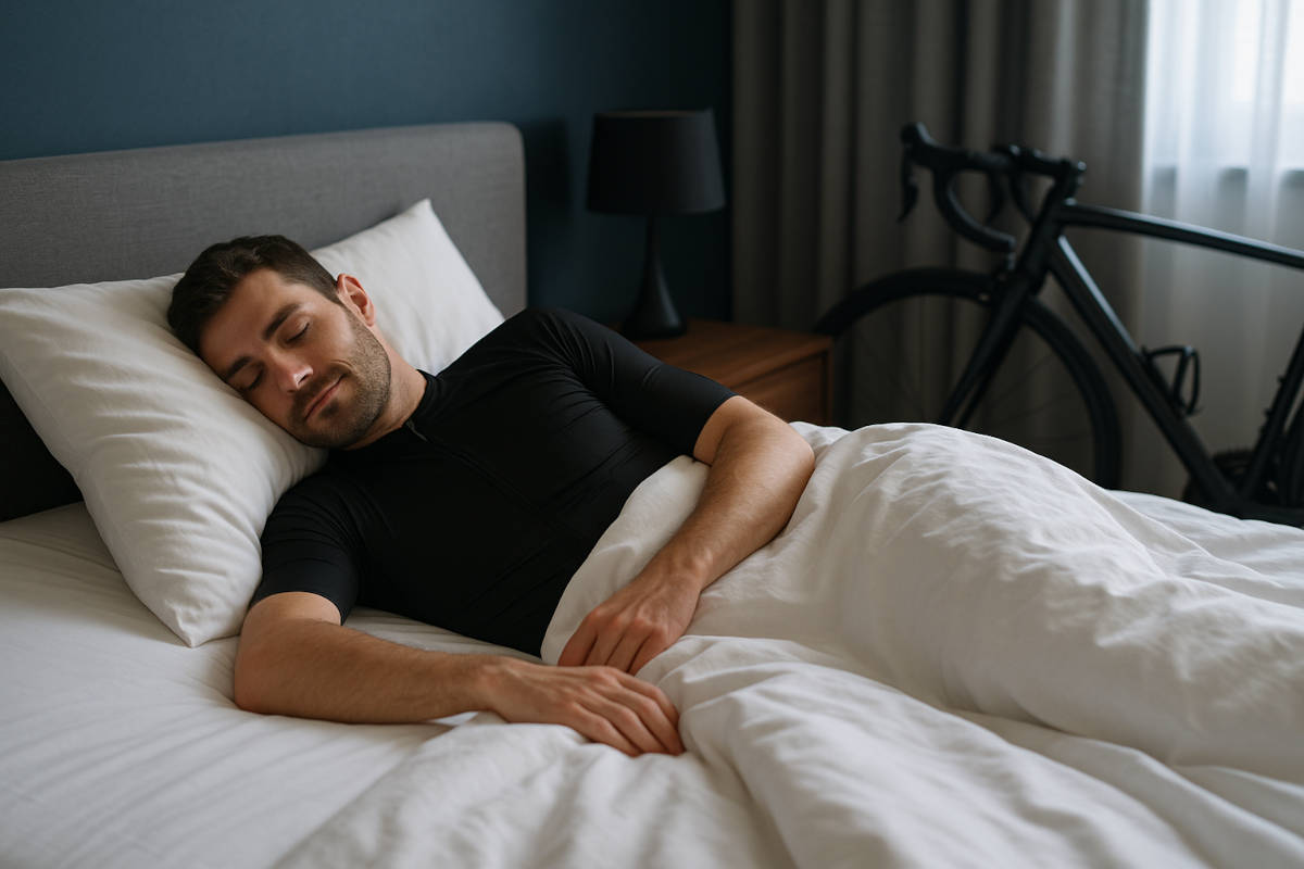 Ciclista durmiendo plácidamente. Imagen: TodoMountainBike