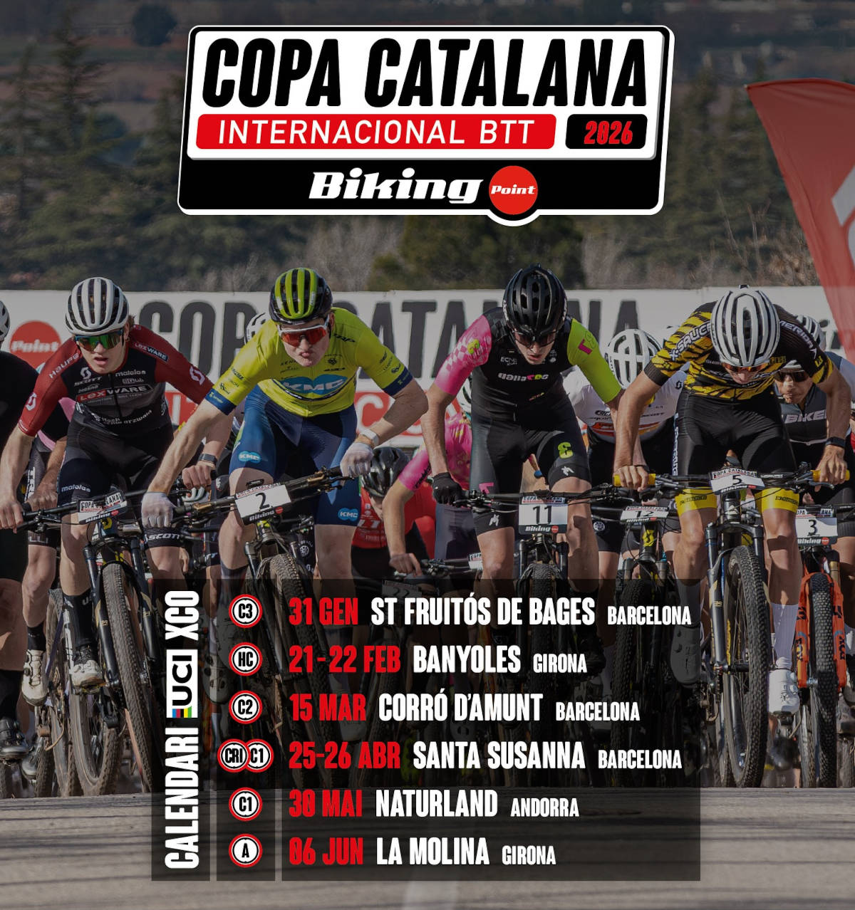 Calendario del campeonato. Imagen: Copa Catalana Internacional BTT Biking Point