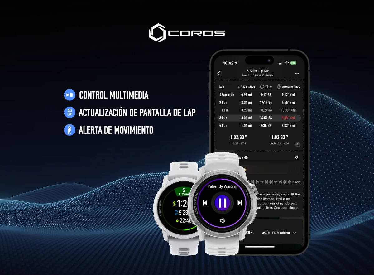 Actualización de diciembre 2025. Imagen: COROS