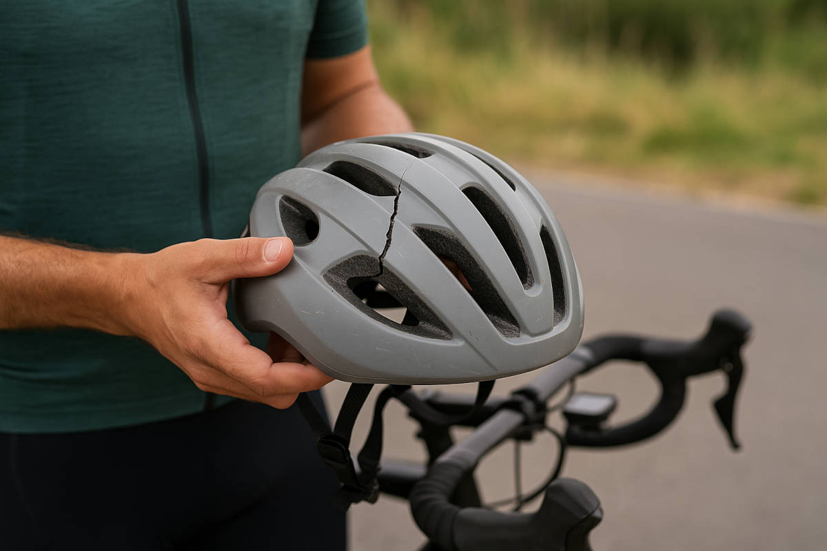 Casco de ciclismo roto. Imagen: TodoMountainBike