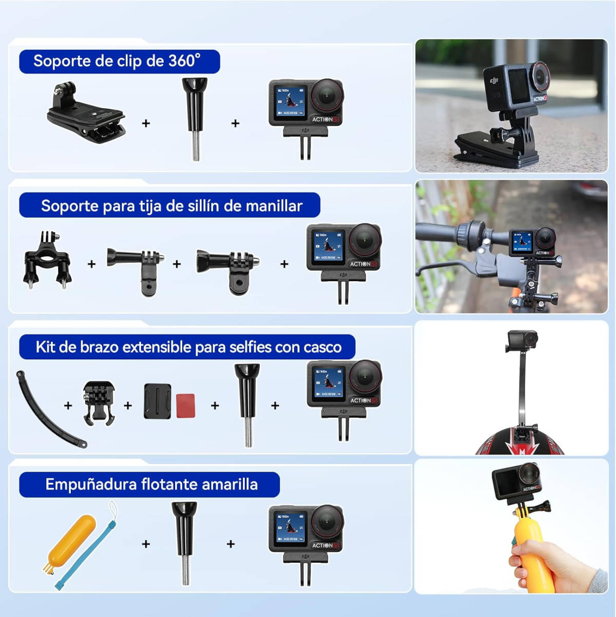 DJI Osmo Action 5 Pro Combo. Imagen: DJI