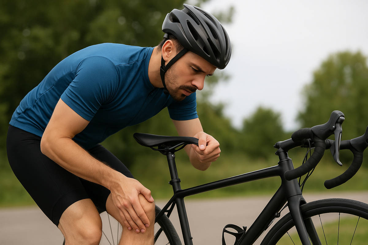 Ciclista con dolor de rodilla. Imagen: TodoMountainBike