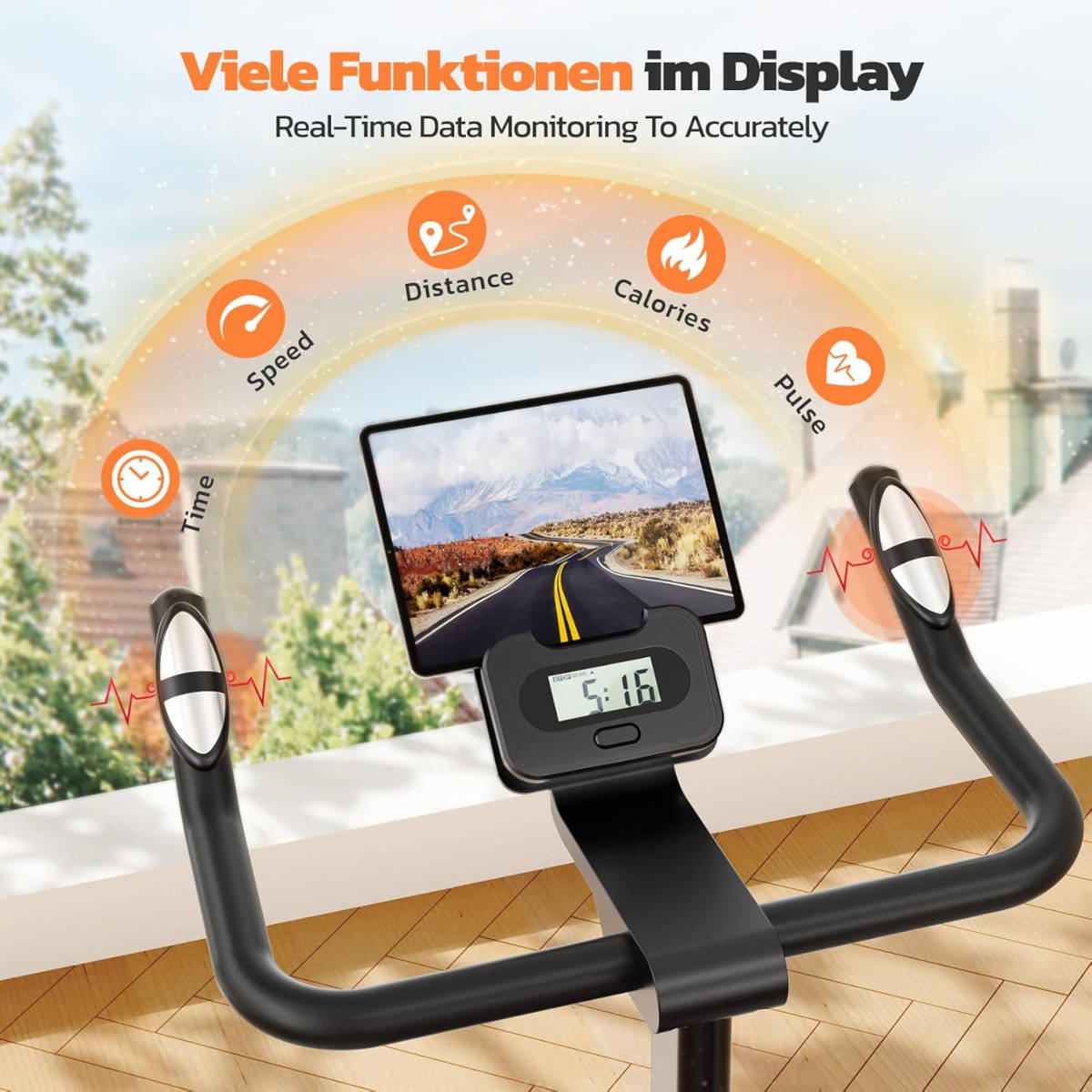 Bicicleta estática Dripex con volante de inercia de 8 kg. Imagen: Dripex